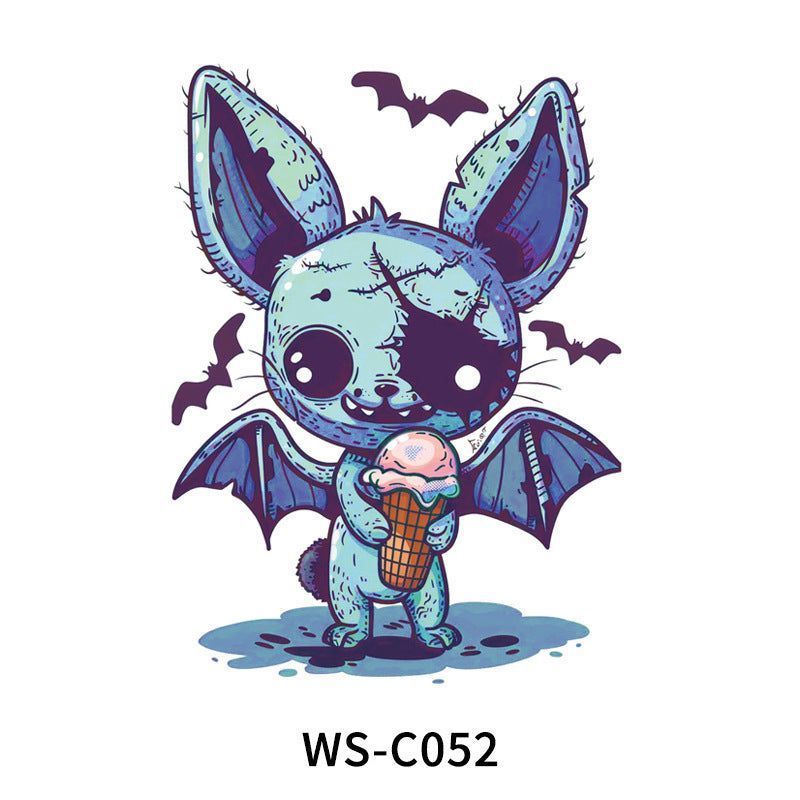 New In Stock Halloween Tattoo Stickers Children Funny Cartoon Activities Disposable Holiday Tattoo Stickers