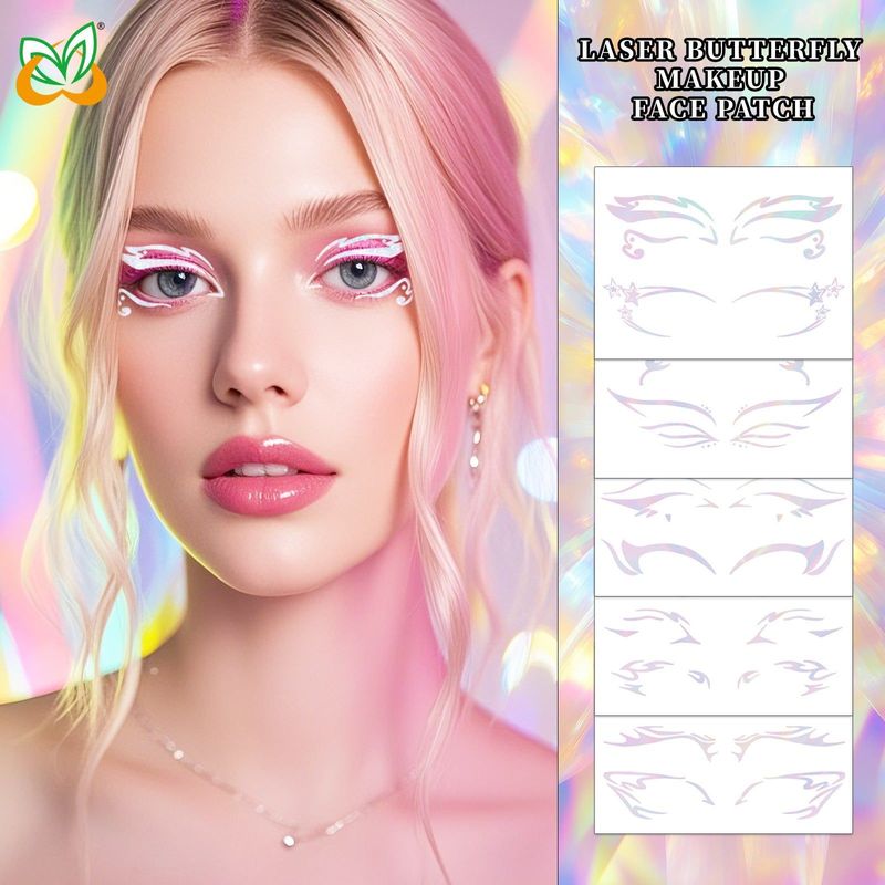 New Laser Makeup Eye Sticker For Makeup Beginners Hand Disabled Party Eye With Tattoo Sticker Disposable Sticker