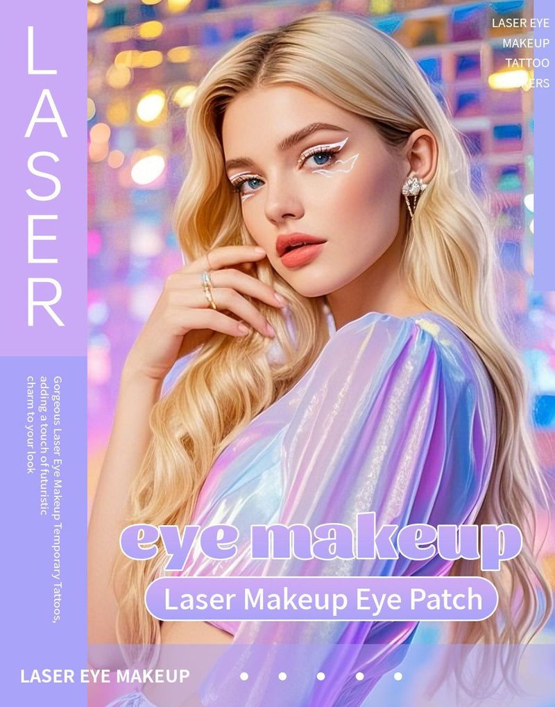 New Laser Makeup Eye Sticker For Makeup Beginners Hand Disabled Party Eye With Tattoo Sticker Disposable Sticker