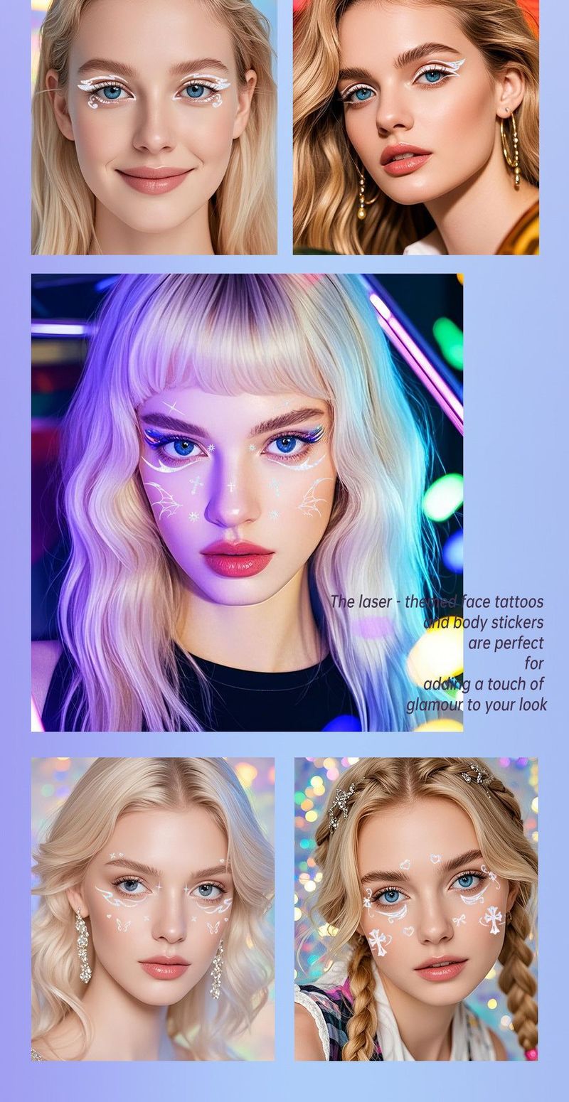 New Laser Makeup Eye Sticker For Makeup Beginners Hand Disabled Party Eye With Tattoo Sticker Disposable Sticker