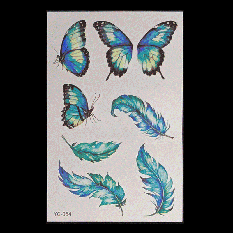 New Butterfly Fluorescent Tattoo Sticker Music Festival Bar Collarbone Flower Arm Waterproof Party Temporary Tattoo Sticker Night light