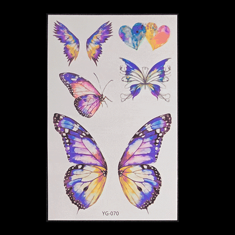 New Butterfly Fluorescent Tattoo Sticker Music Festival Bar Collarbone Flower Arm Waterproof Party Temporary Tattoo Sticker Night light