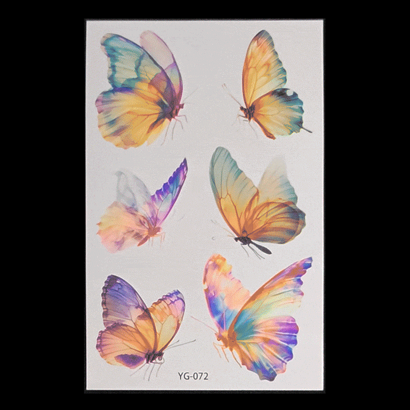 New Butterfly Fluorescent Tattoo Sticker Music Festival Bar Collarbone Flower Arm Waterproof Party Temporary Tattoo Sticker Night light