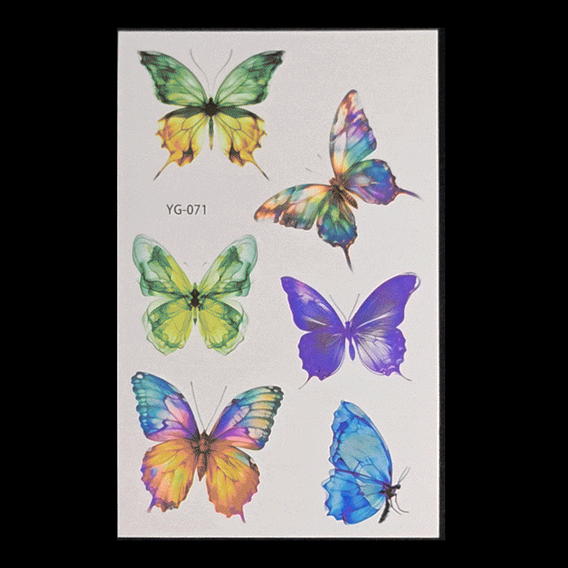 New Butterfly Fluorescent Tattoo Sticker Music Festival Bar Collarbone Flower Arm Waterproof Party Temporary Tattoo Sticker Night light
