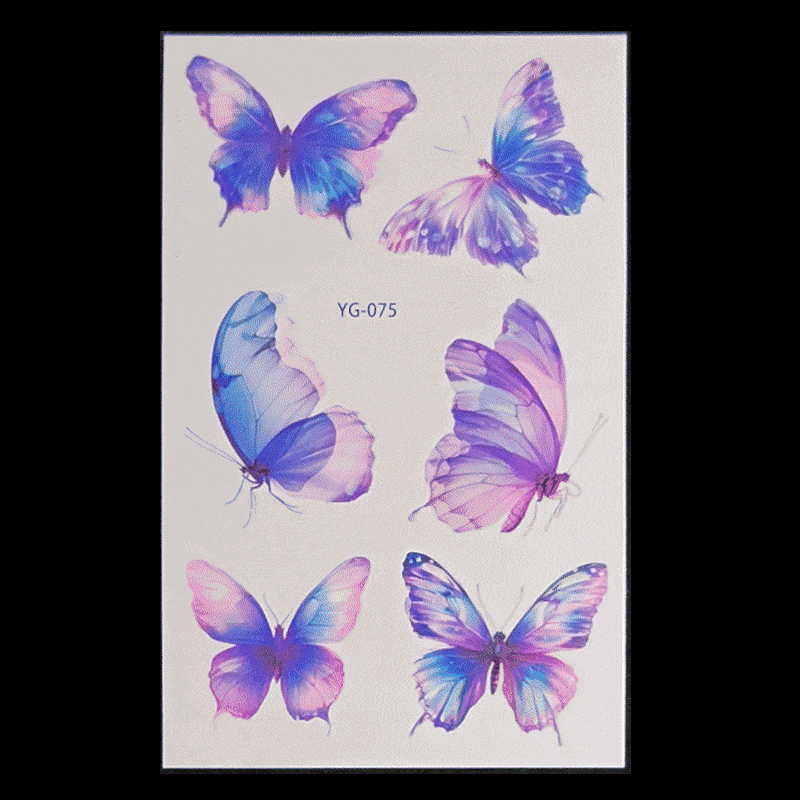 New Butterfly Fluorescent Tattoo Sticker Music Festival Bar Collarbone Flower Arm Waterproof Party Temporary Tattoo Sticker Night light