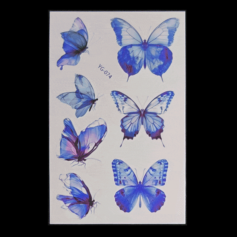 New Butterfly Fluorescent Tattoo Sticker Music Festival Bar Collarbone Flower Arm Waterproof Party Temporary Tattoo Sticker Night light