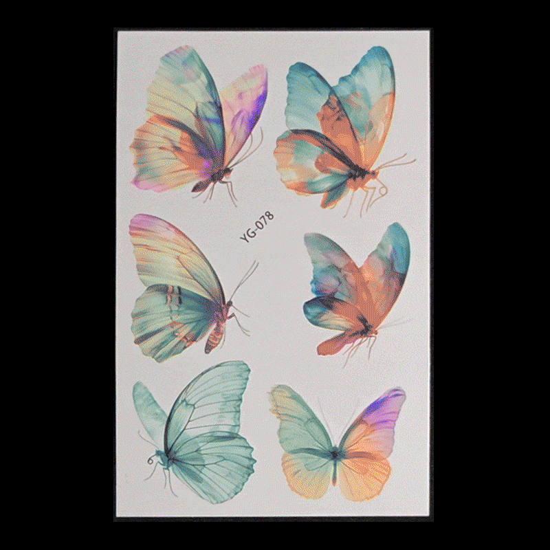 New Butterfly Fluorescent Tattoo Sticker Music Festival Bar Collarbone Flower Arm Waterproof Party Temporary Tattoo Sticker Night light