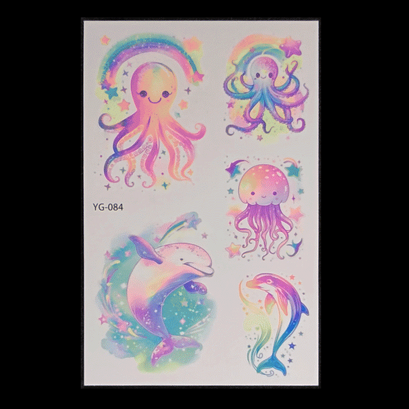 New Butterfly Fluorescent Tattoo Sticker Music Festival Bar Collarbone Flower Arm Waterproof Party Temporary Tattoo Sticker Night light