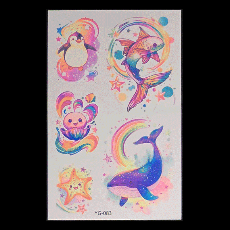 New Butterfly Fluorescent Tattoo Sticker Music Festival Bar Collarbone Flower Arm Waterproof Party Temporary Tattoo Sticker Night light