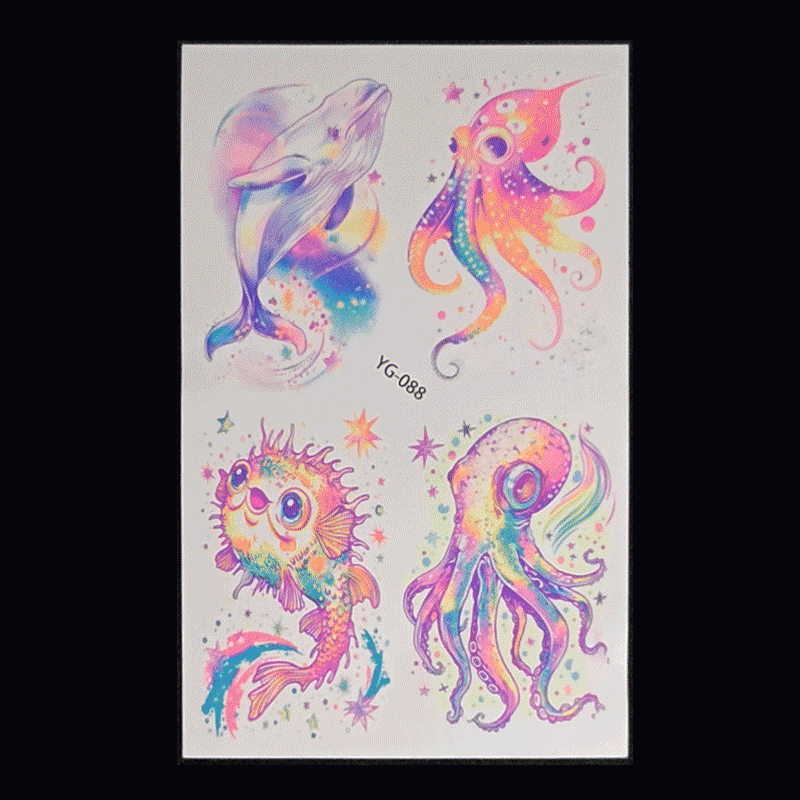 New Butterfly Fluorescent Tattoo Sticker Music Festival Bar Collarbone Flower Arm Waterproof Party Temporary Tattoo Sticker Night light