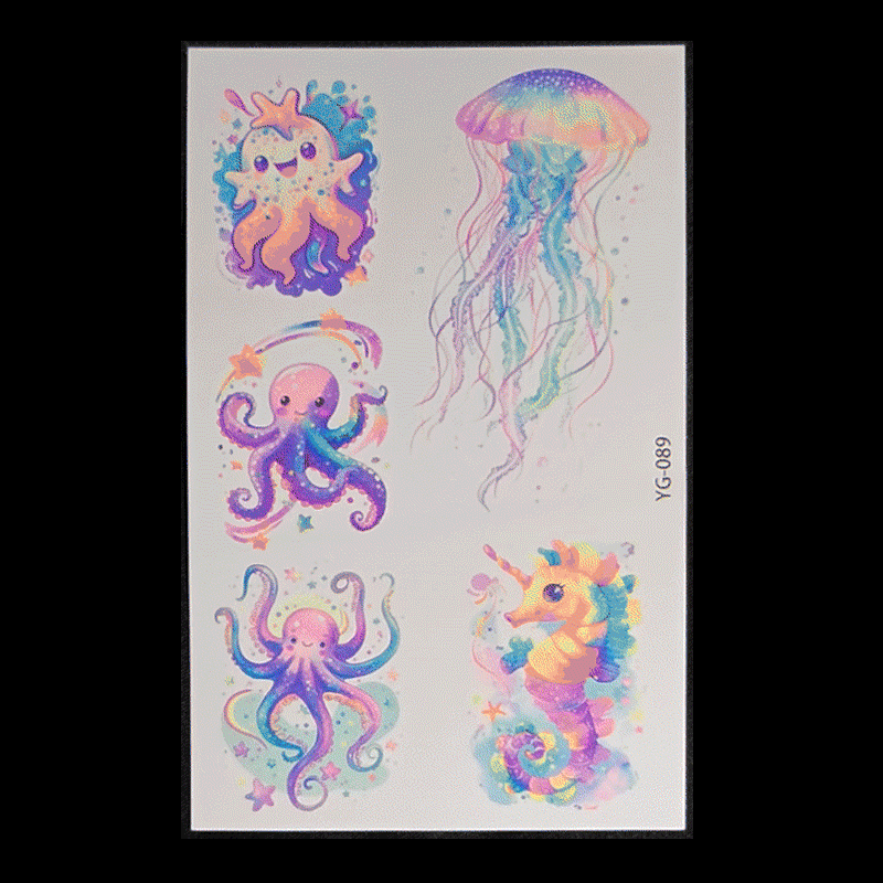 New Butterfly Fluorescent Tattoo Sticker Music Festival Bar Collarbone Flower Arm Waterproof Party Temporary Tattoo Sticker Night light