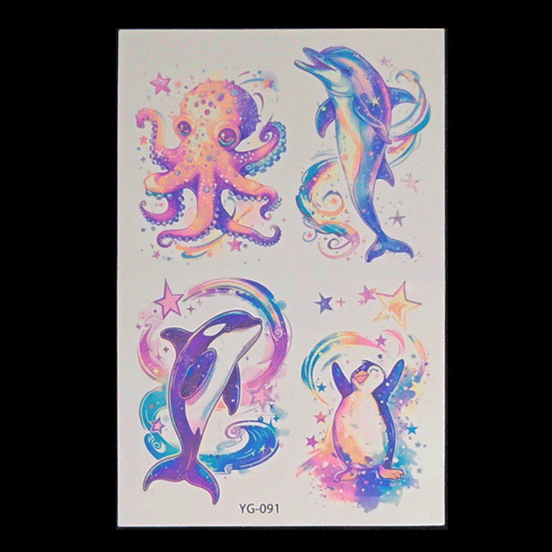 New Butterfly Fluorescent Tattoo Sticker Music Festival Bar Collarbone Flower Arm Waterproof Party Temporary Tattoo Sticker Night light