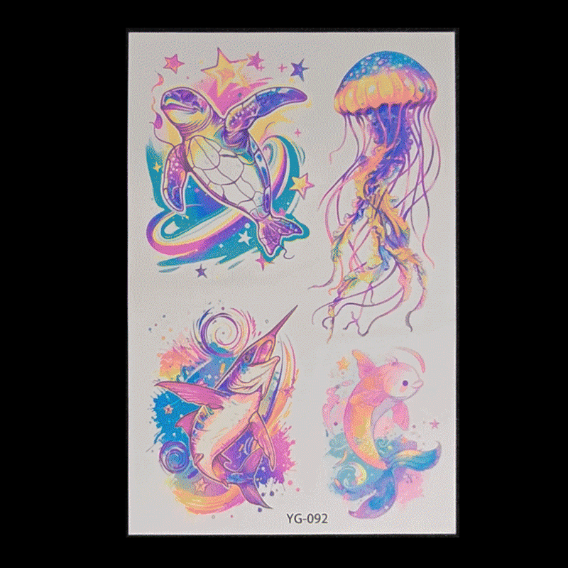 New Butterfly Fluorescent Tattoo Sticker Music Festival Bar Collarbone Flower Arm Waterproof Party Temporary Tattoo Sticker Night light