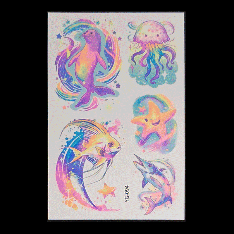 New Butterfly Fluorescent Tattoo Sticker Music Festival Bar Collarbone Flower Arm Waterproof Party Temporary Tattoo Sticker Night light