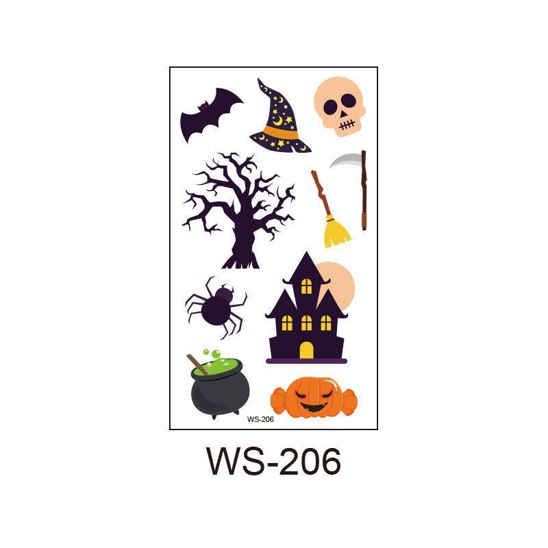 Children's Cartoon Halloween Tattoo Sticker Waterproof Funny Pumpkin Party Temporary Waterproof Tattoo Sticker