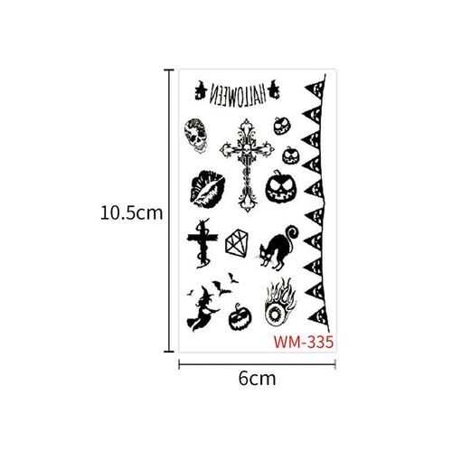 Children's Cartoon Halloween Tattoo Sticker Waterproof Funny Pumpkin Party Temporary Waterproof Tattoo Sticker