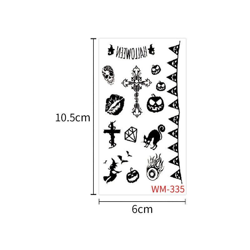 Children's Cartoon Halloween Tattoo Sticker Waterproof Funny Pumpkin Party Temporary Waterproof Tattoo Sticker