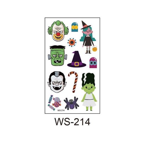 Children's Cartoon Halloween Tattoo Sticker Waterproof Funny Pumpkin Party Temporary Waterproof Tattoo Sticker