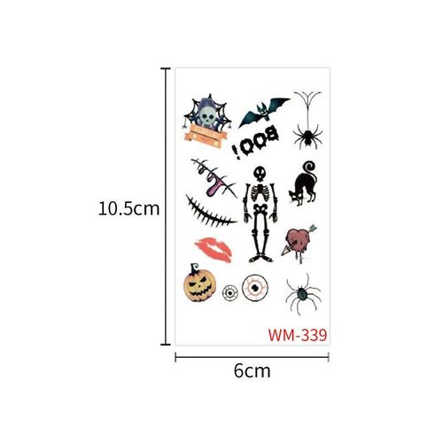 Children's Cartoon Halloween Tattoo Sticker Waterproof Funny Pumpkin Party Temporary Waterproof Tattoo Sticker