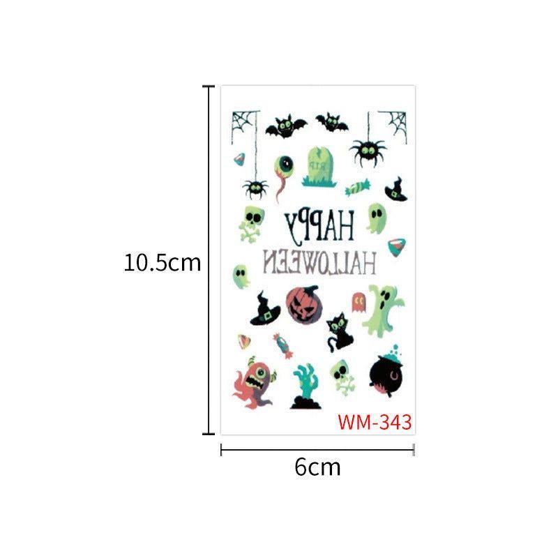 Children's Cartoon Halloween Tattoo Sticker Waterproof Funny Pumpkin Party Temporary Waterproof Tattoo Sticker