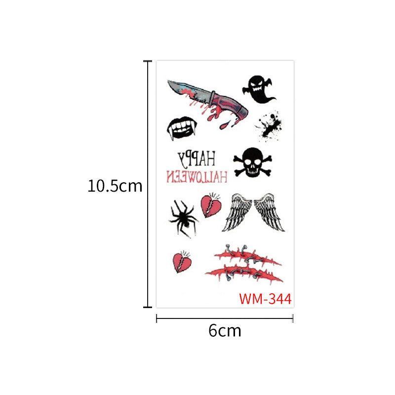 Children's Cartoon Halloween Tattoo Sticker Waterproof Funny Pumpkin Party Temporary Waterproof Tattoo Sticker