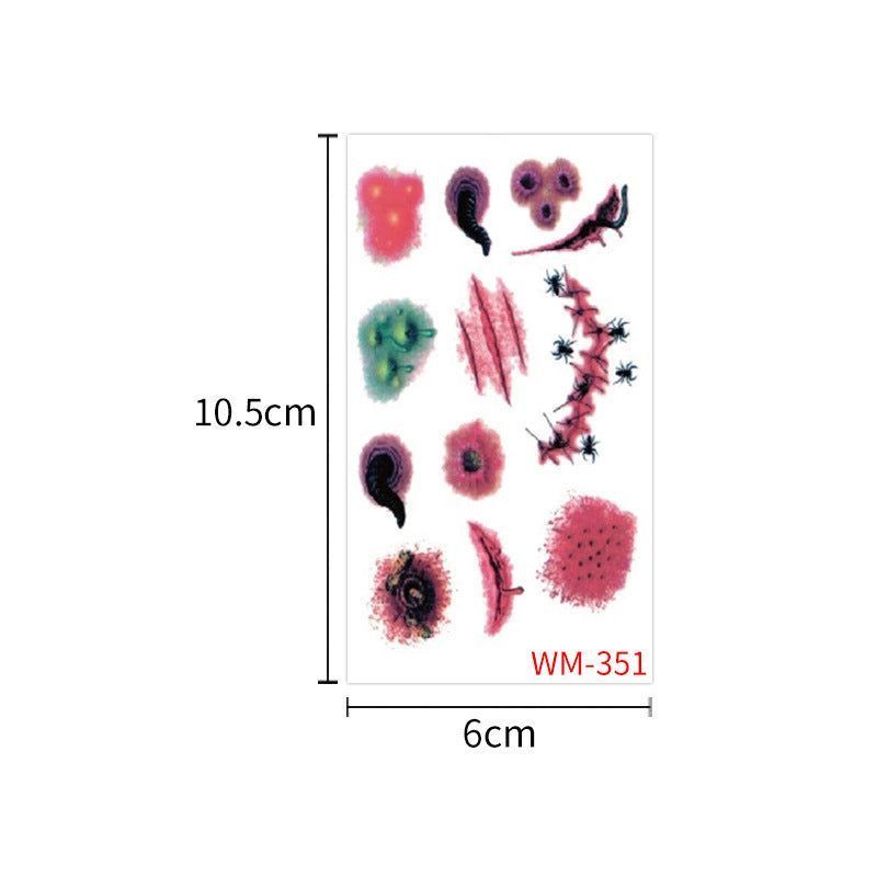 Children's Cartoon Halloween Tattoo Sticker Waterproof Funny Pumpkin Party Temporary Waterproof Tattoo Sticker