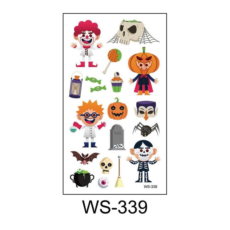 Children's Cartoon Halloween Tattoo Sticker Waterproof Funny Pumpkin Party Temporary Waterproof Tattoo Sticker