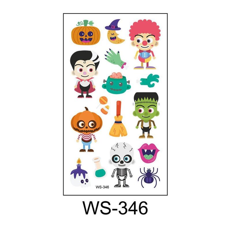 Children's Cartoon Halloween Tattoo Sticker Waterproof Funny Pumpkin Party Temporary Waterproof Tattoo Sticker