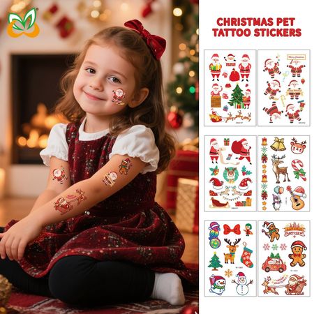 New Cartoon Children's Christmas Tattoo Sticker Holiday Party Atmosphere Eco-Friendly Elk Tattoo Sticker
