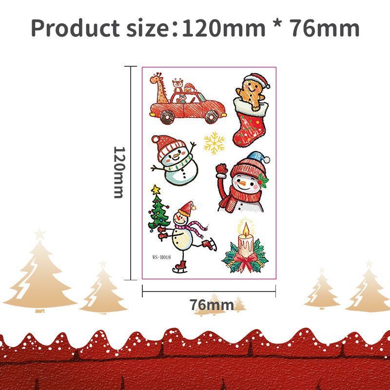 New Cartoon Children's Christmas Tattoo Sticker Holiday Party Atmosphere Eco-Friendly Elk Tattoo Sticker