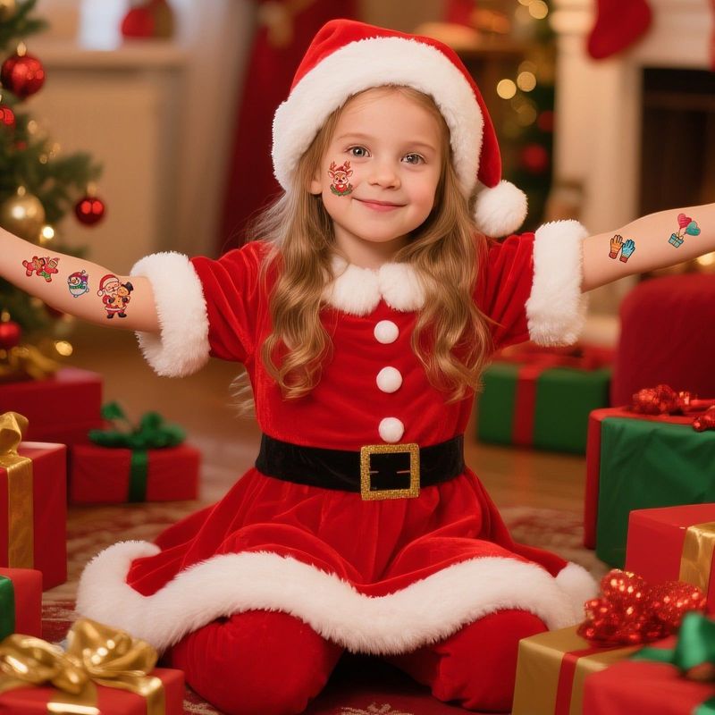 New Cartoon Children's Christmas Tattoo Sticker Holiday Party Atmosphere Eco-Friendly Elk Tattoo Sticker
