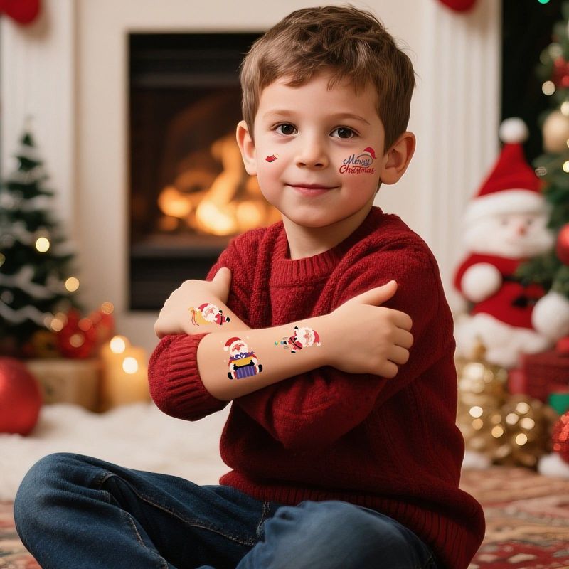New Cartoon Children's Christmas Tattoo Sticker Holiday Party Atmosphere Eco-Friendly Elk Tattoo Sticker