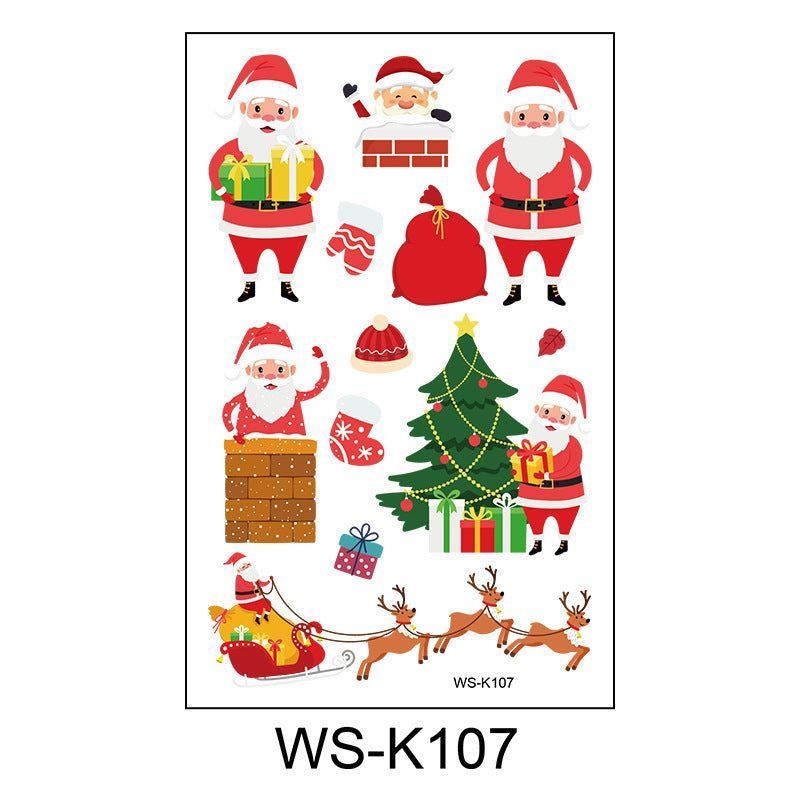 New Cartoon Children's Christmas Tattoo Sticker Holiday Party Atmosphere Eco-Friendly Elk Tattoo Sticker