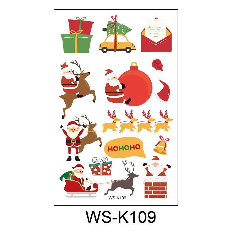 New Cartoon Children's Christmas Tattoo Sticker Holiday Party Atmosphere Eco-Friendly Elk Tattoo Sticker
