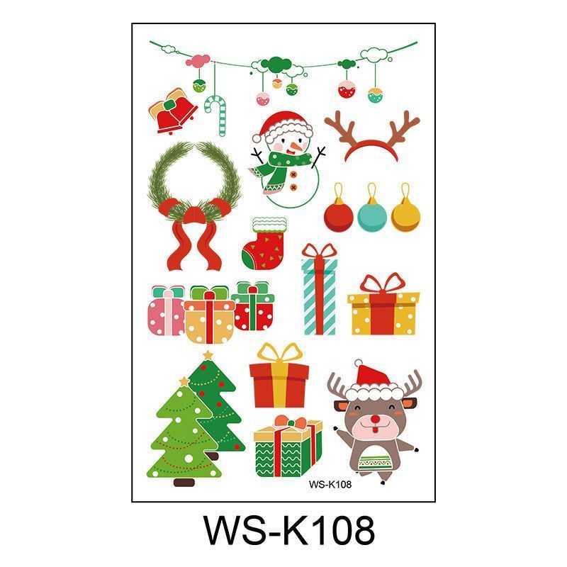 New Cartoon Children's Christmas Tattoo Sticker Holiday Party Atmosphere Eco-Friendly Elk Tattoo Sticker