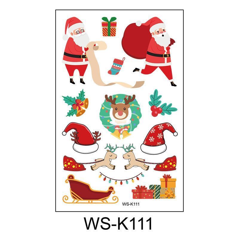 New Cartoon Children's Christmas Tattoo Sticker Holiday Party Atmosphere Eco-Friendly Elk Tattoo Sticker