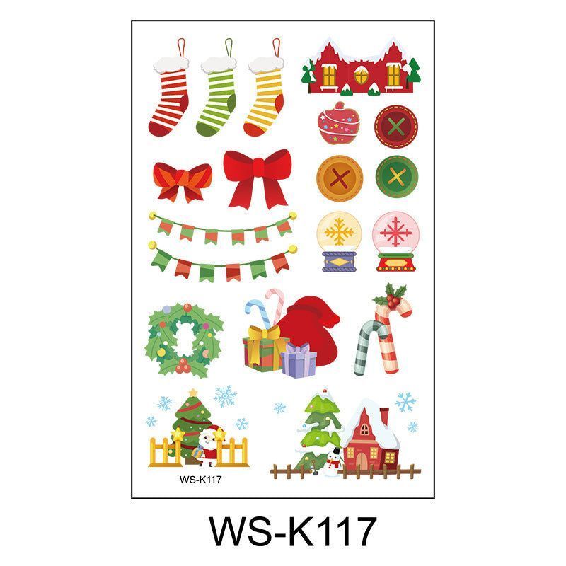 New Cartoon Children's Christmas Tattoo Sticker Holiday Party Atmosphere Eco-Friendly Elk Tattoo Sticker