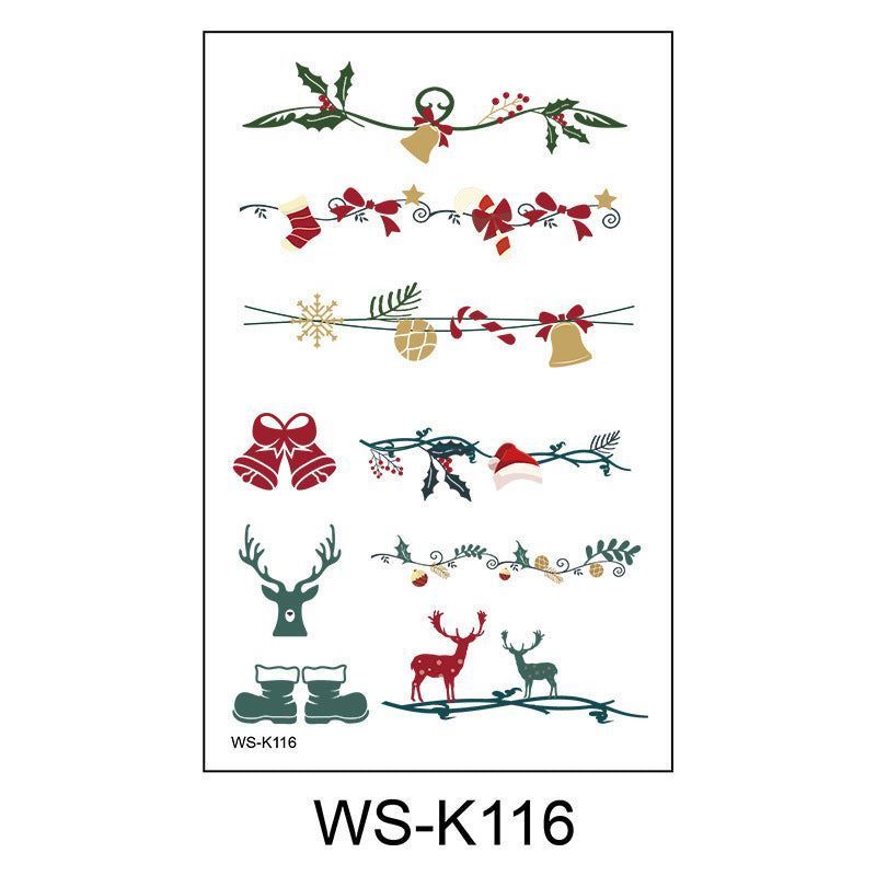 New Cartoon Children's Christmas Tattoo Sticker Holiday Party Atmosphere Eco-Friendly Elk Tattoo Sticker