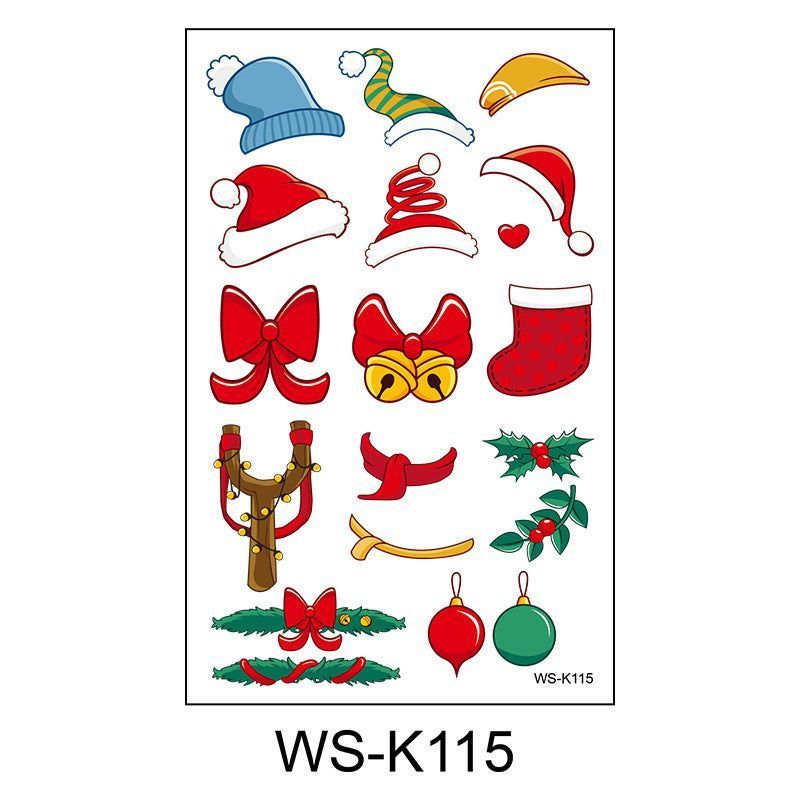 New Cartoon Children's Christmas Tattoo Sticker Holiday Party Atmosphere Eco-Friendly Elk Tattoo Sticker