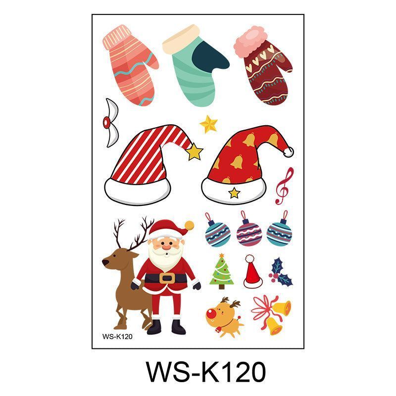 New Cartoon Children's Christmas Tattoo Sticker Holiday Party Atmosphere Eco-Friendly Elk Tattoo Sticker