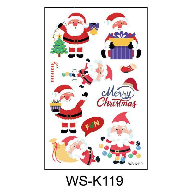 New Cartoon Children's Christmas Tattoo Sticker Holiday Party Atmosphere Eco-Friendly Elk Tattoo Sticker