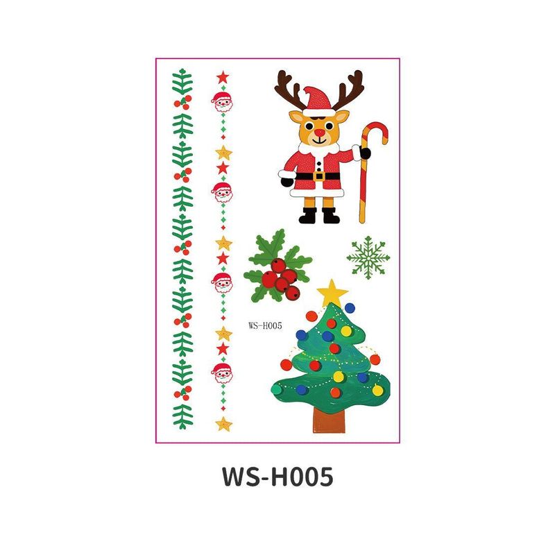 New Cartoon Children's Christmas Tattoo Sticker Holiday Party Atmosphere Eco-Friendly Elk Tattoo Sticker