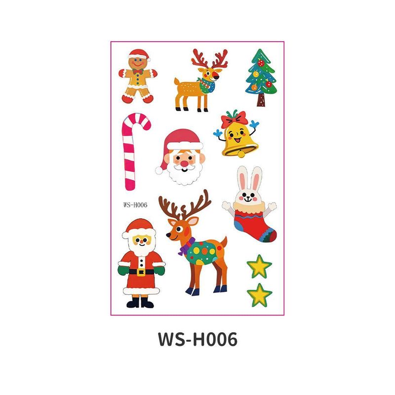 New Cartoon Children's Christmas Tattoo Sticker Holiday Party Atmosphere Eco-Friendly Elk Tattoo Sticker
