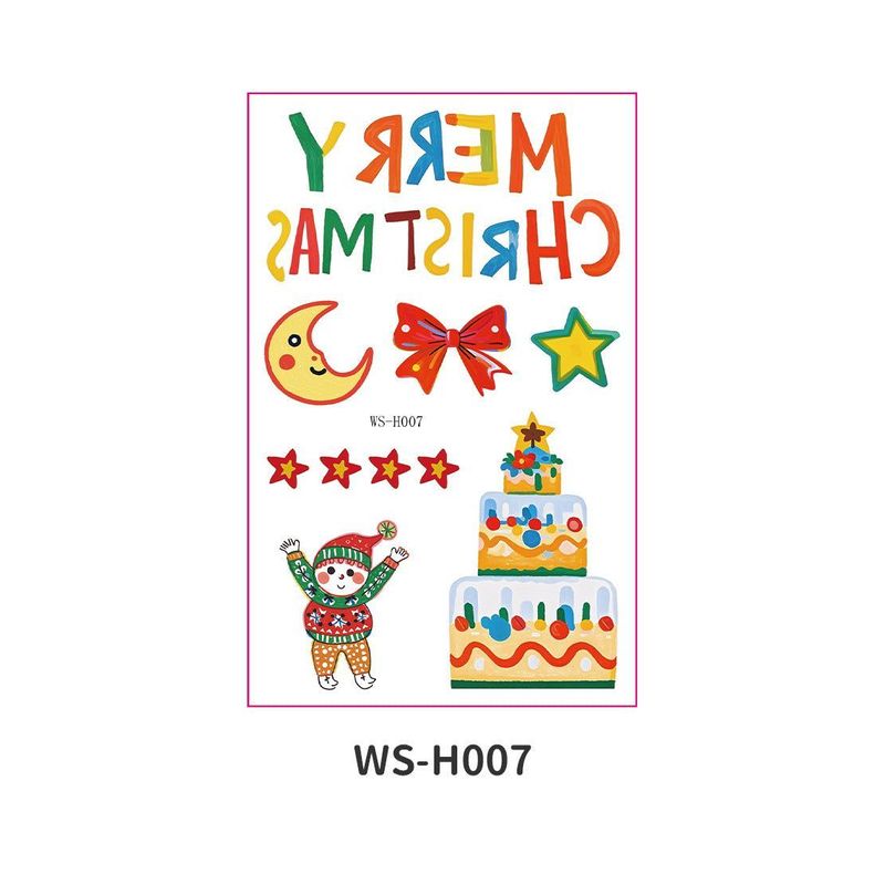 New Cartoon Children's Christmas Tattoo Sticker Holiday Party Atmosphere Eco-Friendly Elk Tattoo Sticker