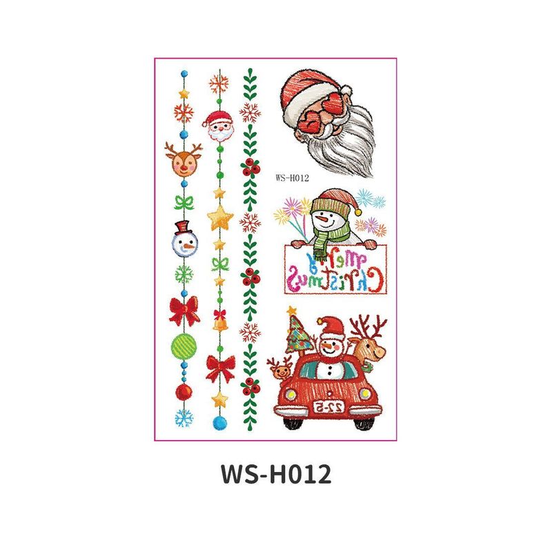 New Cartoon Children's Christmas Tattoo Sticker Holiday Party Atmosphere Eco-Friendly Elk Tattoo Sticker