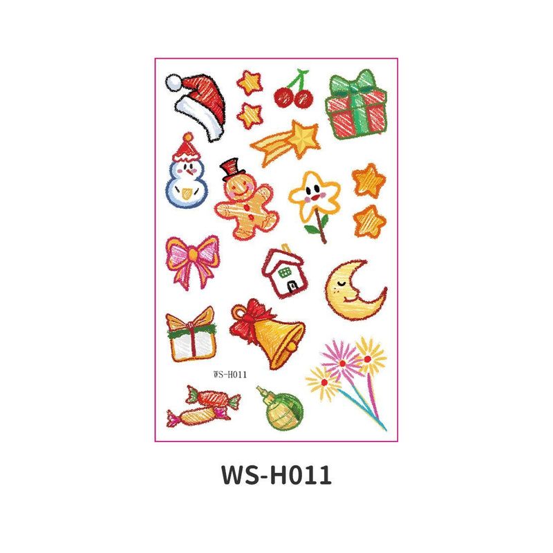 New Cartoon Children's Christmas Tattoo Sticker Holiday Party Atmosphere Eco-Friendly Elk Tattoo Sticker