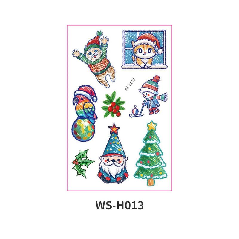 New Cartoon Children's Christmas Tattoo Sticker Holiday Party Atmosphere Eco-Friendly Elk Tattoo Sticker