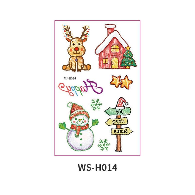 New Cartoon Children's Christmas Tattoo Sticker Holiday Party Atmosphere Eco-Friendly Elk Tattoo Sticker