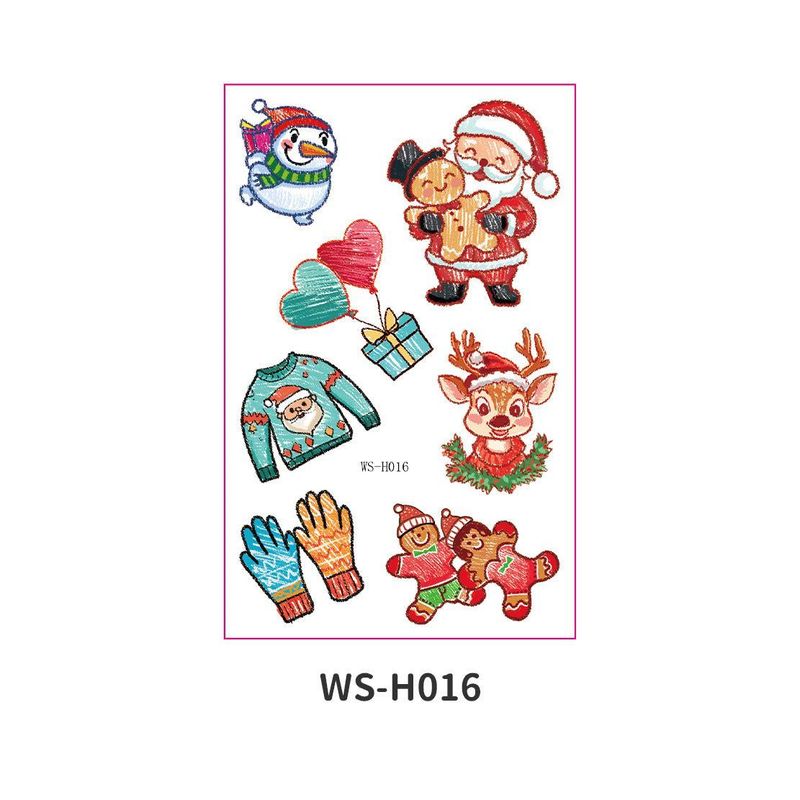 New Cartoon Children's Christmas Tattoo Sticker Holiday Party Atmosphere Eco-Friendly Elk Tattoo Sticker
