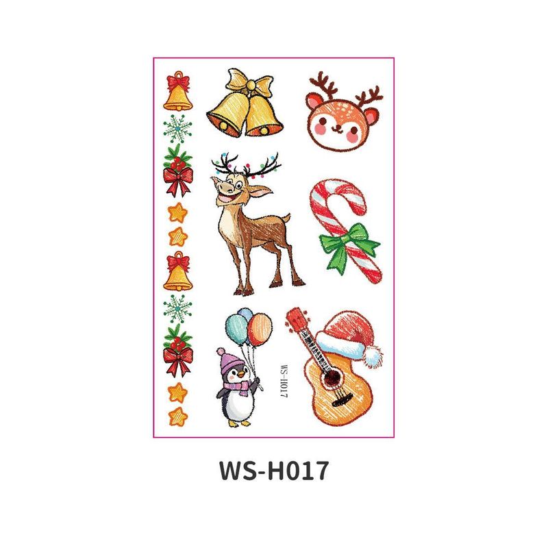 New Cartoon Children's Christmas Tattoo Sticker Holiday Party Atmosphere Eco-Friendly Elk Tattoo Sticker
